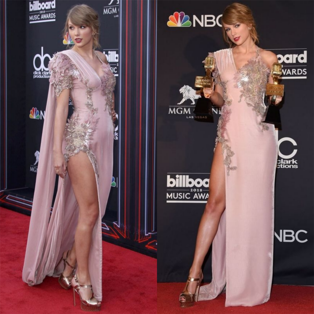“Swift’s Stunning Goddess-Inspired Gown Steals the Fashion Spotlight”