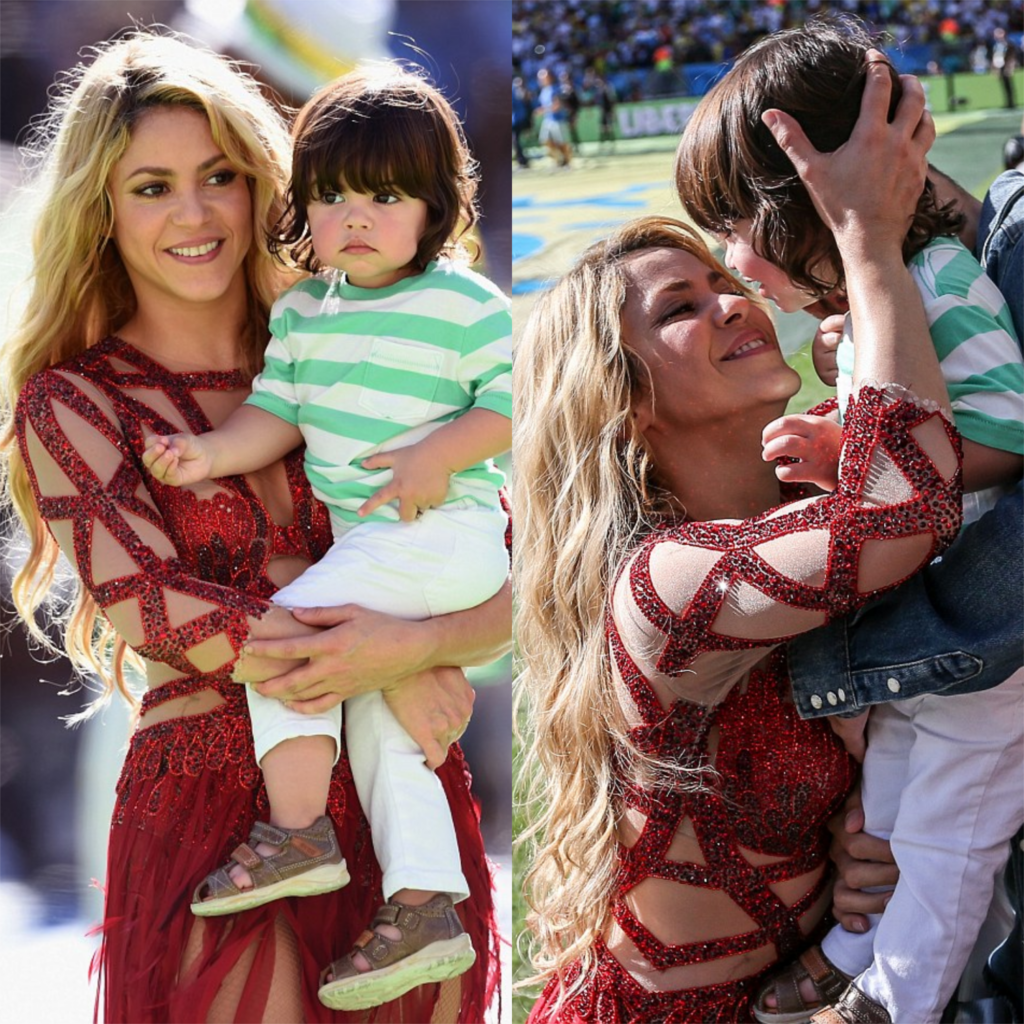 “Unforgettable Bond: Shakira’s Touching Gesture as She Carries Son, Milan, onto the World Cup Final Stage in Sparkling Red Attire”